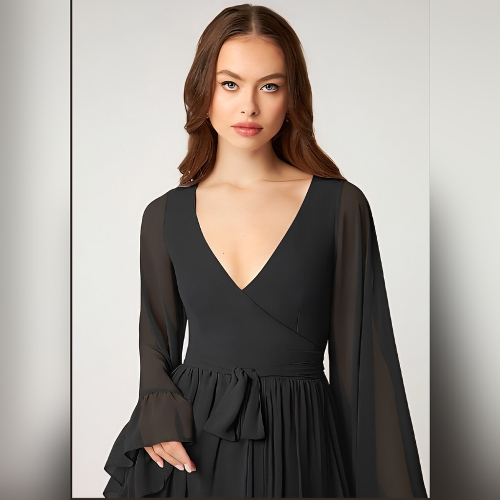 Elegant Black Wrap Dress